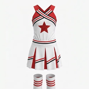 BAIGE Ensemble de 2 Tenues de Cheerleader pour Filles, Costume de Cheerleading avec Strass, 100% Polyester pour Équipe de Danse - Product Image 5