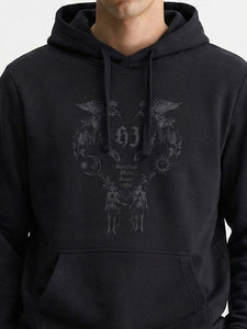 Nueva Sudadera con Capucha Negra Personalizada al por Mayor para Hombre, 100% Algodón, Felpa Francesa, con Estampado, Bolsillo Delantero, Corte Regular Informal, para Otoño - Product Image 2