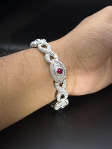 16mm Link Chain <b>Bracelet</b> VS-SI Lab Grown Moissanite Diamond Iced 10K 14K Solid Gold 925 Sterling Silver Rhodium Plated Hip Hop - Product Image 6
