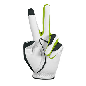 ถุงมือกอล์ฟผู้ชาย สีดำขาว แต่งสีเขียว หนังคาเบรตต้า ผ้าระบายอากาศ ยืดหยุ่น กระชับมือ จับถนัดมือ ทนทาน สำหรับมือซ้าย - Product Image 2