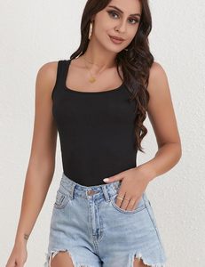 Camiseta sin mangas para mujer Fresh Layer, tejido de punto suave, fácil flexibilidad, tacto transpirable, ligera y cómoda, ideal para gimnasio, yoga, uso casual y diario. - Product Image 2