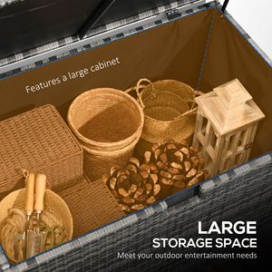 "Hydraulic Lift Wicker Deck Storage <b>Box</b> with Liner <b>for</b> Patio Pool <b>Garden</b> <b>Tools</b> Gray" - Product Image 4