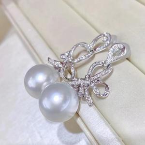 New 11-12mm Natural Pearl Minor Flaws 925 Pure Silver Ear Buckle <b>Dangle</b> <b>Earrings</b> for Spring/Summer Comparable K Gold <b>Fashion</b> - Product Image 4