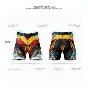 Shorts de compression multi-usages en polyester et élasthanne, qualité supérieure, personnalisables, vente en gros, marque privée acceptée - Product Image 2