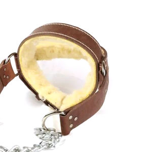 Harnais de musculation pour le cou en cuir de vachette de qualité supérieure avec logo personnalisé, design antidérapant, équipement de fitness professionnel - Product Image 4