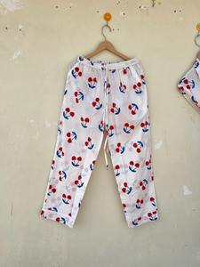 Floral Print Indian Organic Cotton Pajama Set Unisex Nightwear Sleepwear <b>Dress</b> Bohemian Clothing Gift Soft & Breathable - Product Image 6