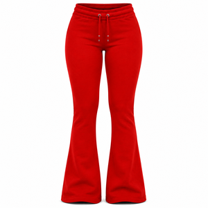 Pantalones Deportivos de Campana para Mujer con Logotipo Personalizado, Estilo Chic Y2K, Pantalones de Campana de Color Sólido, Pantalones Deportivos de Campana de Moda Premium para Mujer - Product Image 1