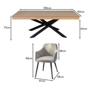 ชุดโต๊ะรับประทานอาหารไม้สักแท้ El Cielo สไตล์มินิมอล - Product Image 6