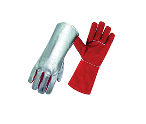 Gants de soudeur MIG en cuir de vachette, conception à pouce dégagé, respirants/confortables, résistants à la chaleur, protection contre les éclaboussures de métal fondu - Product Image 1