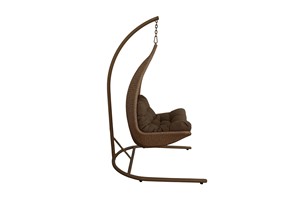 <b>Outdoor</b> Rattan Hanging <b>Chair</b> With <b>Metal</b> Frame And Cushion Contemporary Garden Swing <b>Chair</b> For Patio Or Balcony - Product Image 6