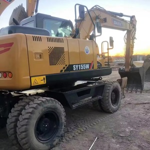 Excavatrice sur pneus haute performance SY155W, 13,5 tonnes, moteur puissant neuf, construction robuste, conçue pour les travaux lourds - Product Image 4