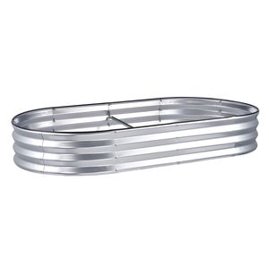 Jardinière en métal galvanisé 6 x 3 x 0,9 pi, bac de culture surélevé pour l'extérieur, base ouverte pour la culture de fleurs et de légumes - Product Image 6