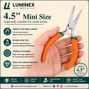 LUMINEX IMPEX LUB=113 <b>Long</b> <b>Nose</b> Stainless Steel Lightweight Smooth Work Jewelry Making Polishing Pliers - Product Image 3