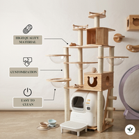 Árbol para Gatos de Lujo Moderno y Grande Personalizado con Poste Rascador de Sisal y Madera y Altura Ajustable para Gatos de Interior