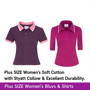 Plus Size <b>Women's</b> Casual Summer Soft Cotton Half Sleeve Polo Shirt with Stylish Turn-down Collar & Excellent Durability - Product Image 3