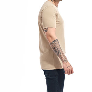 Camisetas de hombre de alta calidad, transpirables, ligeras, de manga corta, de algodón liso, personalizadas, al por mayor, para verano. - Product Image 6