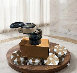 Acrylic Incense Burner Leather Strap Flip Lid Organic Sandalwood Scented Eco-Friendly <b>Portable</b> Aromatherapy <b>Diffuser</b> for Indoor - Product Image 1