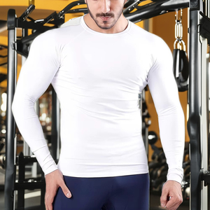 T-shirt de compression à manches longues pour homme de haute qualité, tricoté, respirant, séchage rapide, soutien musculaire élastique, OEM ODM Marque privée - Product Image 2