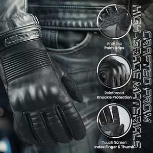 Custom Design Unisex Leather Summer <b>Cycling</b> Motocross <b>Gloves</b>-<b>Waterproof</b> Full Finger Adjustable Strap Heavy-Duty Protective - Product Image 3