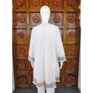 Túnica Premium Casual Boho de Algodón Tejido con Cuello Redondo, Corte Regular, Manga Larga y Bordado para Verano (ODM) - Product Image 3