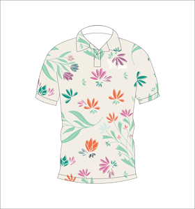 เสื้อโปโลลายพิมพ์มือผู้ชาย พิมพ์ลายทั้งตัว แขนสั้น สไตล์ลำลอง เสื้อโปโลสำหรับตีกอล์ฟ - Product Image 2