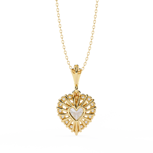 สร้อยคอรูปหัวใจสุดน่ารักสำหรับผู้หญิง ประดับเพชร ทอง 10k 14k 18k  ทองคำขาวเพิ่มความทนทาน พร้อมจี้และสายสร้อย ลดราคาพิเศษ - Product Image 4