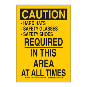 Panneau de signalisation « Attention, EPI requis » 10x7 pouces, imprimé UV sur PVC/aluminium pour zones de travail industrielles - Product Image 1