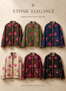 Veste en coton matelassée à pois réversible faite à la main pour femmes, style vintage Kantha imprimé, manteau ethnique décontracté d'hiver avec poches - Product Image 6