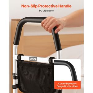 Barre de lit en acier au carbone haute résistance pour personnes âgées, main courante réglable en PU, rails d'assistance au chevet, canne durable pour personnes âgées - Product Image 5