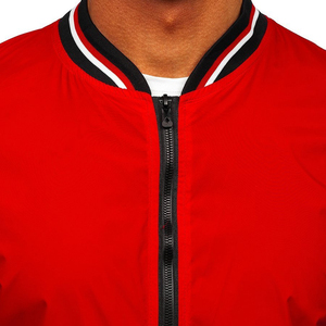 Custom <b>Mens</b> Lightweight Casual Bomber <b>Jacket</b> Reflective Crew Neck Varsity Style <b>Letter</b> Pattern Ribbed Cuffs Pullover - Product Image 6