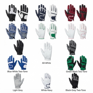 Guantes de golf de cuero genuino de primera calidad, totalmente blancos, antideslizantes, transpirables, unisex, para deportes. - Product Image 1