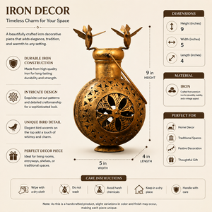 Handcrafted Iron Bird <b>Lantern</b> | Decorative Metal Tea Light Holder | <b>Vintage</b> Tabletop <b>Lantern</b> for Home Decor - Product Image 5