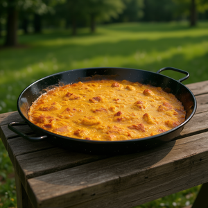 Padella smaltata per paella da 18 pollici con manici per cucinare all'aperto - Product Image 3