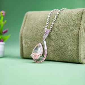 New Design Round & Pear Multi Diamond Lab Created Diamond <b>Pendant</b> in 10K 14K 18K <b>Solid</b> <b>Gold</b> Diamond <b>Pendant</b> for Women's - Product Image 4