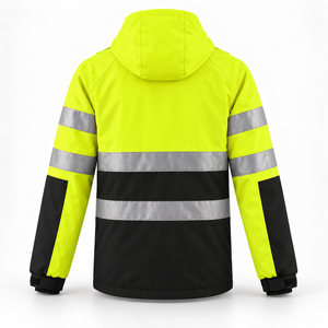 Veste de travail haute visibilité réfléchissante pour homme, imperméable, coupe-vent, avec capuche, uniforme industriel et extérieur - Product Image 3