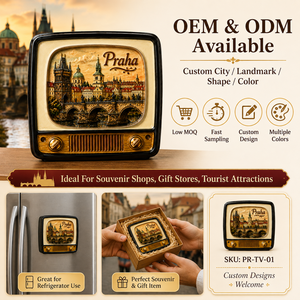Produttore all'ingrosso oggetti artigianali in resina a forma di <span class=keywords><strong>TV</strong></span> Praha architettura del paesaggio magneti da frigorifero souvenir turistici magnetici - Product Image 2