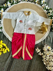 Ensemble Kurta en Lin et Coton pour Garçons, Couleur Unie, Haut à Manches Longues Boutonné, Pantalon à Taille Élastique, Séchage Rapide, Fabrication OEM Inde - Product Image 1