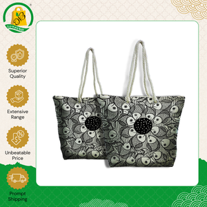 Bolsa de Playa de Lona Hecha a Mano con Asa de Cordón y Motivo Tradicional Indio Patcitra, de Alta Calidad, Venta al Por Mayor para Compradores Serios - Product Image 2