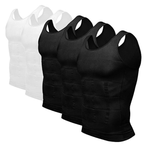 Men Body Shaper Slimming Compression Tank <b>Top</b> Abdomen <b>Tummy</b> <b>Control</b> Corset Invisible Chest Fat Burner Shapewear <b>Vest</b> - Product Image 1