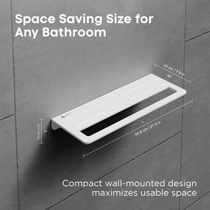 Étagère à serviettes professionnelle pour hôtel avec barre de suspension intégrée, montage mural, en acier inoxydable, pour salles de bain commerciales - Product Image 4