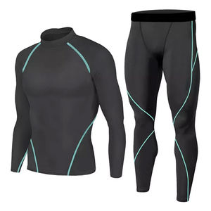 Ensemble de sport de compression 2026 pour hommes : survêtement de gym, t-shirt à manches longues, pantalon de fitness moulant, ensemble de course à compression pour hommes - Product Image 1