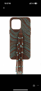 Coque de téléphone bohème perlée avec pompon décoratif pour Apple, toutes saisons - Product Image 1