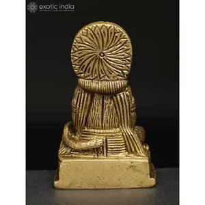 Petite sculpture en laiton de 3 pouces faite à la main Lord Hanuman pour la maison, les cadeaux et le temple Fabriqué en Inde - Product Image 4