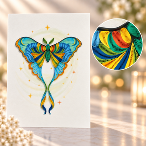 Carte de vœux artisanale fantaisie papillon céleste en quilling, carte personnalisée en papier, cadeau d'art, fabricant de papeterie OEM/ODM en gros - Product Image 4
