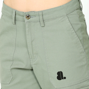 Women Cargo <b>Pants</b> Solid Green Mid Waist Ankle-Length Casual <b>Pants</b> With Pockets Breathable Woven Regular Fit - Product Image 6