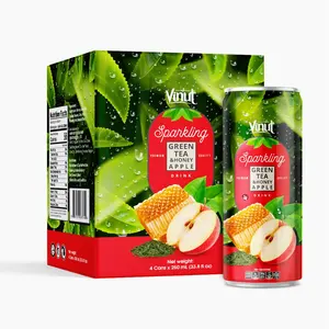 Free Sample 250ml VINUT Premium Back Tea Sparkling Water Drink/No Sugar Low Fat/Beverage Manufacture Vietnam/Private Label OEM