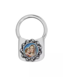 Portachiavi con decorazione in argento tonalità argento raffigurante Maria e il Bambino |   Simboli della Fede - Product Image 1