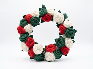 Corona Floral de Fieltro Hecha a Mano al por Mayor para Puerta Principal, Decoración de Pared para Primavera/Verano, Corona de Flores de Fieltro de Lana Personalizada - Product Image 3