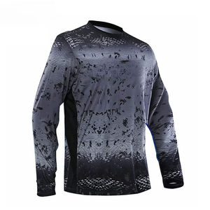 Chemise de pêche en coton et fibre de bambou tricotée pour homme, manches longues, impression numérique, respirante, séchage rapide, UPF 50, avec capuche - Product Image 3