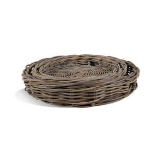 Set of 3 Decorative Woven <b>Rattan</b> <b>Baskets</b> Home Decorative <b>Storage</b> Solutions - Product Image 2